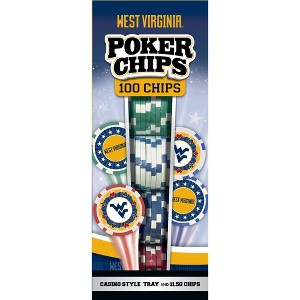 MasterPieces Casino Style 100 Piece Poker Chip Set - NCAA WVU Mountaineers - 1 of 4
