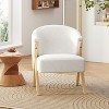 Lirago,Modern Accent Chair with White Fabric & Solid Wood Frame-Minimalist Design for Living Room & Office Seating - 2 of 4