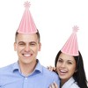 Big Dot of Happiness Pink Stripes - Cone Happy Birthday Party Hats for Kids and Adults - Set of 8 (Standard Size) - 2 of 4