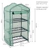 Sunnydaze Outdoor Portable Growing Rack 3-Tier Greenhouse with Roll-Up Door - 3 Shelves - Green - 4 of 4