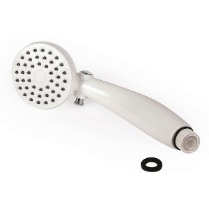 Camco 44023 Sleek Round High Flow Outdoor Shower Head Attachment with On and Off Switch and Rain Setting for RVs and Boats, White - 1 of 4