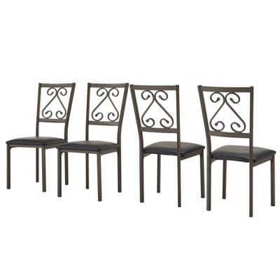 Set of 4 Ramona Side Chairs Brown - Inspire Q