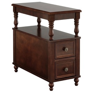 Resenkos Rustic Wooden Coffee Table with Shelf, 2 - Tier Living Room Center Table Brown - 1 of 4