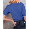 Women's Casual Crew Neck Short Sleeve Sweater Tops for Spring and Summer 2025,Blue - 2XL - 2 of 4
