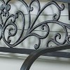 Evergreen Blooming Garden Metal Bench, Black - 4 of 4