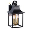 LamQee Large Outdoor Wall Lantern Lights with Dusk to Dawn Sensor, 2-Light Black Exterior Lighting Fixtures with Gold Candle - 2 of 4