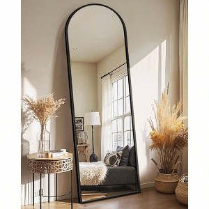 Full Length Arched Mirror for Entryway Bedroom Bathroom Living Room Large Floor Standing Mirror with Metal Frame Silver Color - 1 of 4