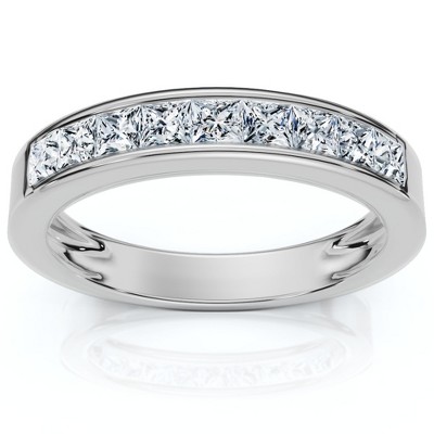 Pompeii3 1/2Ct Princess Cut Diamond Wedding Ring 14k Gold Channel Set Lab Created
