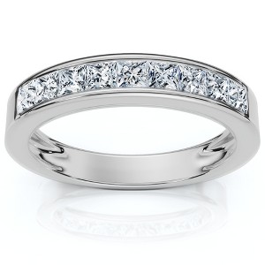Pompeii3 1/2Ct Princess Cut Diamond Wedding Ring 14k Gold Channel Set Lab Created - 1 of 4