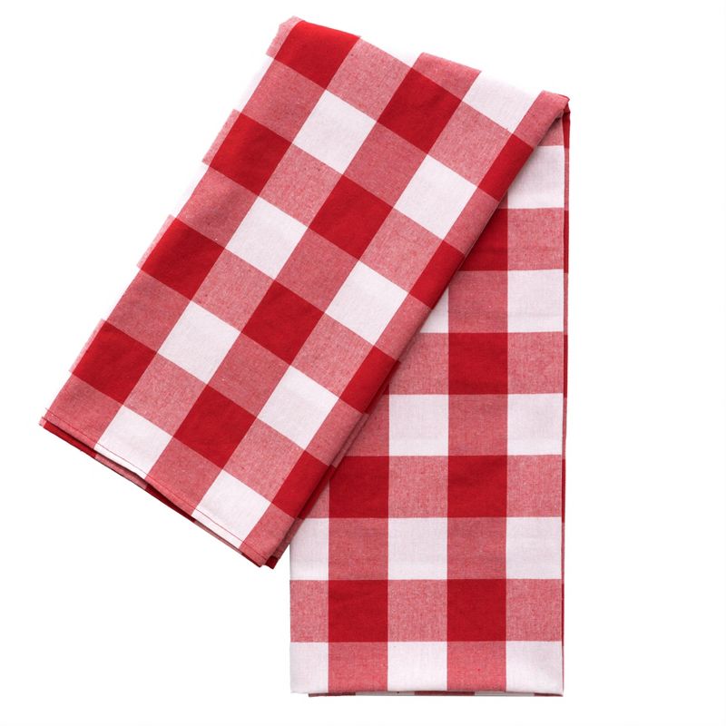 Deerlux Red and White Waterproof Plaid Checkered Gingham Outdoor Picnic Tablecloth, 55" x 78" Rectangle, 4 of 7