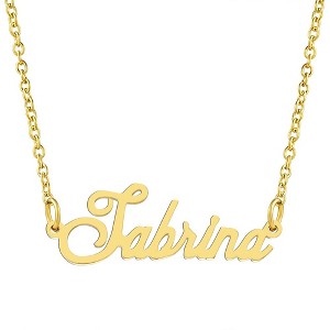 KISPER 18K Gold Plated Stainless Steel Personalized Name Pendant Necklace - 1 of 4
