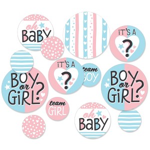Big Dot of Happiness Baby Gender Reveal - Team Boy or Girl Party Giant Circle Confetti - Party Decorations - Large Confetti 27 Count - 1 of 4
