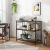 Tangkula Kitchen Island with 3 Shelves, Industrial Kitchen Counter w/ Glass Holders & 10 Hooks, 3 Tier Kitchen Shelf w/ Heavy Duty Metal Frame - 4 of 4
