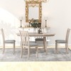 5 PCS Round Wood Extendable Dining Table Set with 4 Dining Chairs-ModernLuxe - 2 of 4