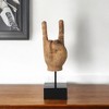 HomeRoots 13" Brown Metal Hand Tabletop Sculpture - 2 of 4