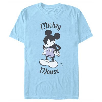 Men's Mickey & Friends Grouchy Pose T-shirt - Light Blue - Small : Target