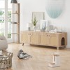 GlasFlength Decorative Storage Cabinet, Modern Shelved Cabinet for Living and Dining Rooms, Ideal for Pet Friendly Spaces, Beige, 57.9"*19.7"*19.7" - 2 of 4