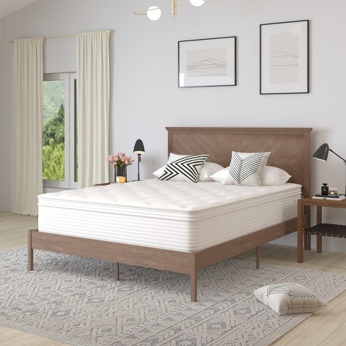 Merrick Lane Queen Size 14 Premium Comfort Euro Top Hybrid Pocket Spring And Memory Foam Mattress In A Box With Reinforced Edge Support Target