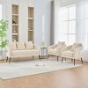 VASIP 53" Modern Velvet Open-Back Loveseat  with 3 Pillows and Metal Legs,Mini Sofa for Living Room,Bedroom,Apartment,Beige - 2 of 4