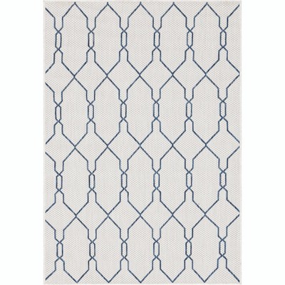 Ivory Trellis 4' x 6' Synthetic Easy-Care Outdoor Rug