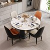 POVISON Contemporary Upholstered Dining Chairs Set of 2, High Back Armchairs, Orange - 2 of 4