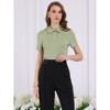 INSPIRE CHIC Women's Short Sleeve Stretch Polo Shirt Bodysuits Leotard - 3 of 4