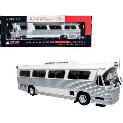 1980 Dina 323-G2 "Olimpico" Coach Bus White and Silver "The Bus & Motorcoach Collection" 1/43 Diecast Model by Iconic Replicas
