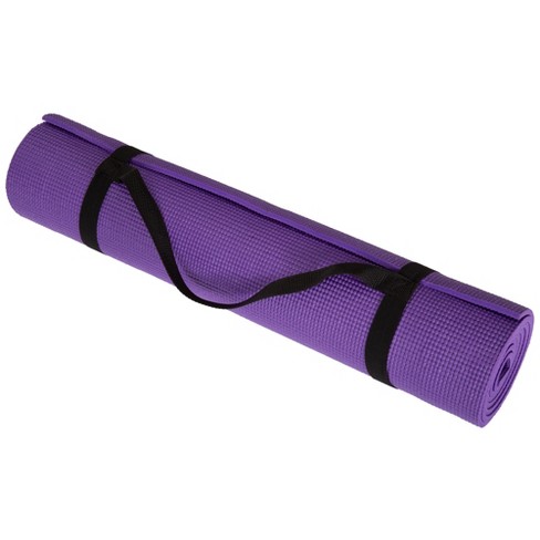 YOGA MAT 15mm Thick with Strap Roll Up Exercise Workout Gym Pilates Padded