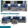 Celebalcony 7 Piece Silver Rattan Outdoor Patio Seating Group with Cushions Navy Blue - 3 of 4