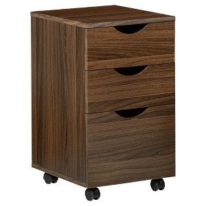 HOMCOM 3 Drawer Storage Cabinet with Castors for Home Office - 1 of 4