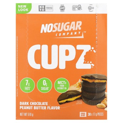 No Sugar Company Cupz, Dark Chocolate Peanut Butter, 30 Cupz, 0.6 oz (17 g) Each