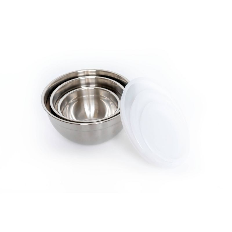 Cuisinart Set of 3 Stainless Steel Mixing Bowls with Lids, 6 of 8