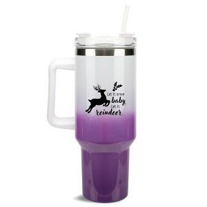 100 North Let It Snow Baby, Let It Reindeer Christmas Wrap-Around 40 Oz. Stainless Steel Water Bottle Coffee Mug, Spill & Leak Resistant, Travel - 1 of 4