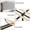 Platform Bed Frame, with Rivet Decor Headboard, Velvet Upholstered Bed Frame with Strong Wood Slat Support, No Box Spring Needed, Gray - 4 of 4