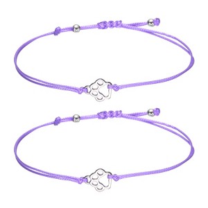 Unique Bargains Dog Cat Paw Bracelet Rope Bracelet Handmade Adjustable String 2 Pcs - 1 of 4
