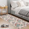 Vintage Floral Washable Rug – Distressed, Low Pile, Non-Slip, Foldable Carpet for Bedroom or Living Room - 3 of 4