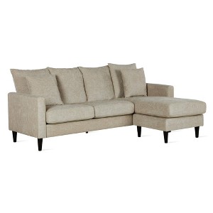 Clifton Reversible Sectional with Pillows Beige - Dorel Living