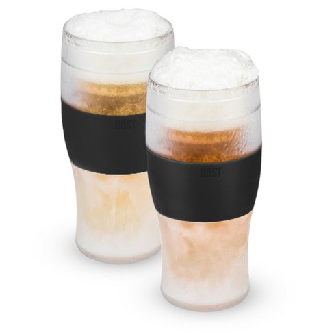 Host Freeze Cooling Glasses for Old Fashioned, Whiskey, Bourbon, and Scotch,  Freezer Gel Chiller Insulated Glass Double Wall Tumblers Set of 2