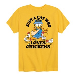 Boys' - Garfield - Just A Cat Who Loves Chickens Short Sleeve Graphic T-Shirt - 1 of 4