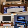 Modern Lighting 63 in TV Stand - Remote Control 16 Color LED Lights, Large Storage with 2 Drawers and Tempered Glass Shelves - 4 of 4