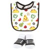 Hudson Baby Infant Boy Cotton Bib and Sock Set, Boy Pizza Taco, One Size - 4 of 4