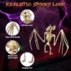 Yescom 4Pcs Bat Skeleton Halloween Decoration Hanging Animal Skull Bone Party Graveyard - 2 of 4