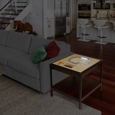 University of Tennessee Lighted Glass Top End Table