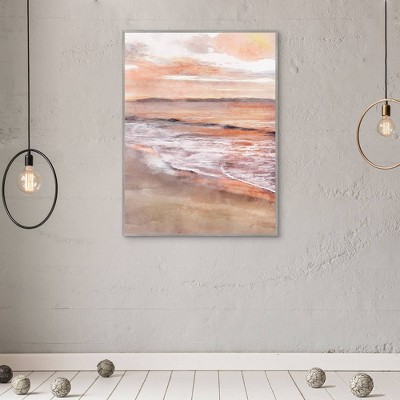 Large Coastal Sunset Abstract Canvas Art for Kids