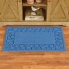 Collections Etc Floral Leaf Sculpted Border Skid-Resistant Cushioned Accent Rug - 2 of 4
