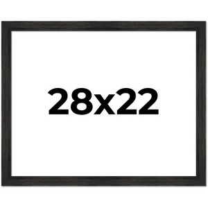 PosterPalooza | 28x22 Wide Barnwood Picture Frame, UV Acrylic, 6 Finishes - Grey, Brown, White, and Black - 1 of 4