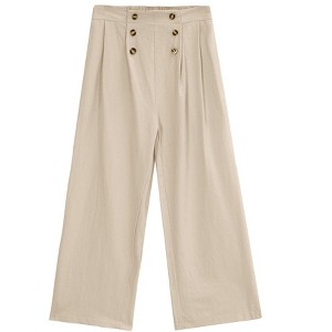 Girls Wide Leg Pants High Elastic Smocked Waist Casual Cute Long Trousers - 1 of 4