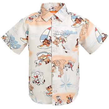 Paw Patrol Rubble Marshall Chase Hawaiian Button Down Shirt Toddler to Big Kid