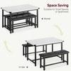 3 Piece Dining Room Table Set, with 2 Upholstered Benches - 4 of 4