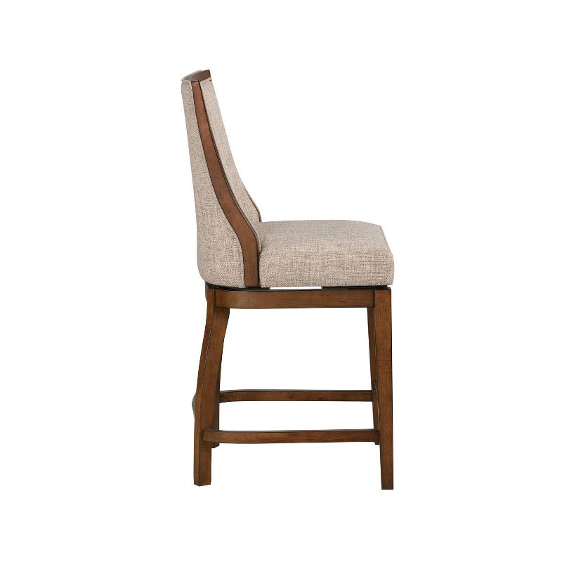 24&#34; Katherine Upholstered Swivel Counter Height Barstool Walnut Brown - Home 2 Office, 3 of 7